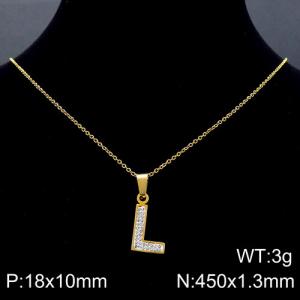 Stainless Steel Stone Necklace - KN89527-K