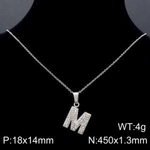 Stainless Steel Stone Necklace - KN89528-K