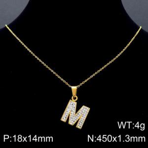 Stainless Steel Stone Necklace - KN89529-K