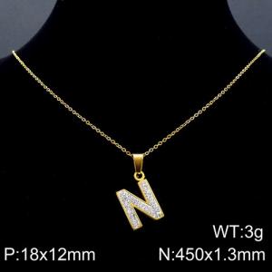 Stainless Steel Stone Necklace - KN89531-K