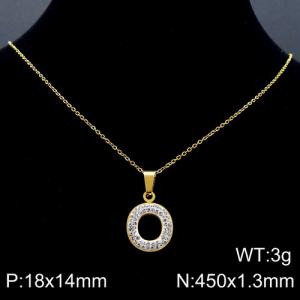 Stainless Steel Stone Necklace - KN89533-K