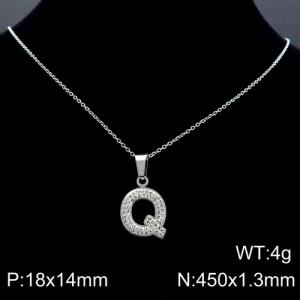 Stainless Steel Stone Necklace - KN89536-K