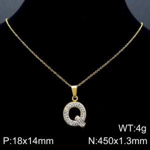 Stainless Steel Stone Necklace - KN89537-K