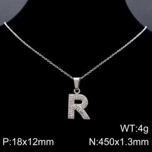 Stainless Steel Stone Necklace - KN89538-K