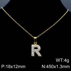Stainless Steel Stone Necklace - KN89539-K