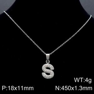Stainless Steel Stone Necklace - KN89540-K