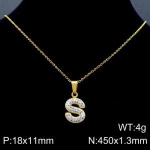 Stainless Steel Stone Necklace - KN89541-K