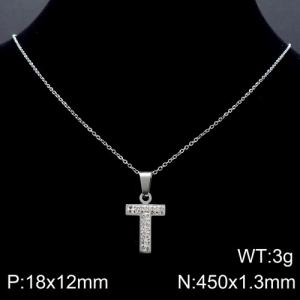 Stainless Steel Stone Necklace - KN89542-K