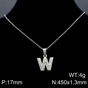 Stainless Steel Stone Necklace - KN89548-K