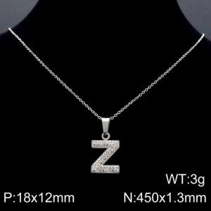 Stainless Steel Stone Necklace - KN89554-K