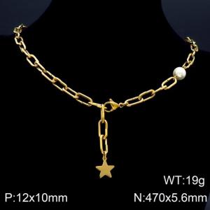 SS Gold-Plating Necklace - KN89571-KFC