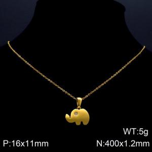 SS Gold-Plating Necklace - KN89573-K