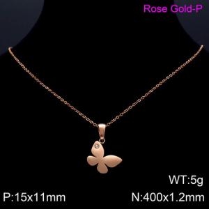 SS Rose Gold-Plating Necklace - KN89576-K