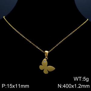 SS Gold-Plating Necklace - KN89577-K