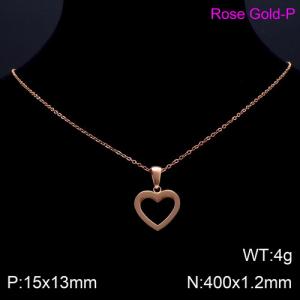 SS Rose Gold-Plating Necklace - KN89583-K