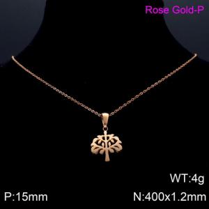 SS Rose Gold-Plating Necklace - KN89590-K