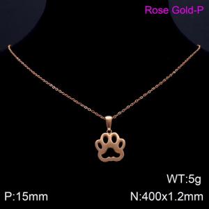 SS Rose Gold-Plating Necklace - KN89596-K