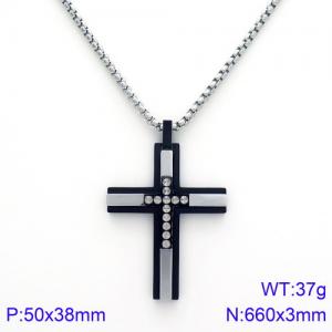 Stainless Steel Black-plating Necklace - KN89621-KPD