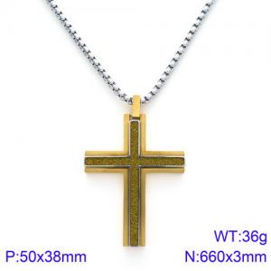 SS Gold-Plating Necklace - KN89622-KPD