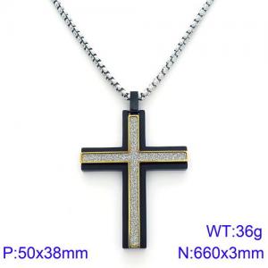Stainless Steel Black-plating Necklace - KN89756-KPD