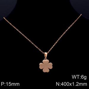 SS Rose Gold-Plating Necklace - KN89825-K