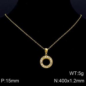 SS Gold-Plating Necklace - KN89827-K