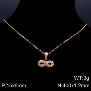 SS Rose Gold-Plating Necklace - KN89831-K