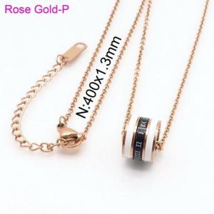 SS Rose Gold-Plating Necklace - KN89886-XD