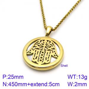 SS Gold-Plating Necklace - KN89973-K