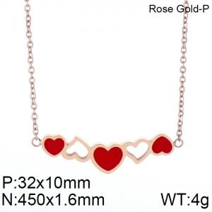SS Rose Gold-Plating Necklace - KN89995-KFC