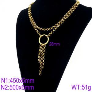 SS Gold-Plating Necklace - KN90068-Z
