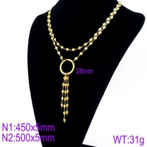 SS Gold-Plating Necklace - KN90070-Z