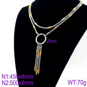 SS Gold-Plating Necklace - KN90078-Z