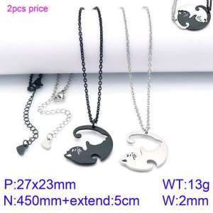 Stainless Steel Black-plating Necklace - KN90118-Z