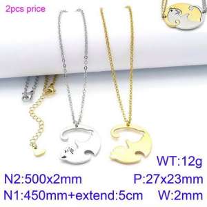 SS Gold-Plating Necklace - KN90120-Z