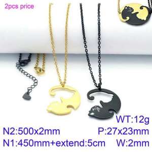 SS Gold-Plating Necklace - KN90121-Z