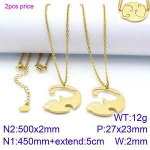 SS Gold-Plating Necklace - KN90122-Z