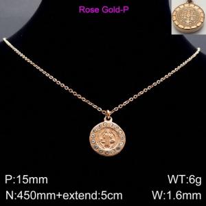 SS Rose Gold-Plating Necklace - KN90142-KFC