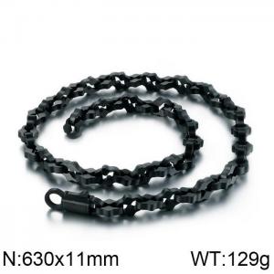 Stainless Steel Black-plating Necklace - KN90261-KFC