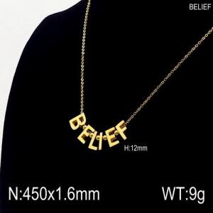 SS Gold-Plating Necklace - KN90420-Z
