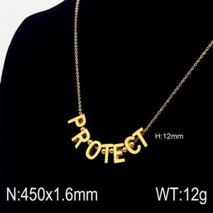 SS Gold-Plating Necklace - KN90422-Z