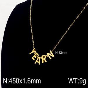 SS Gold-Plating Necklace - KN90424-Z