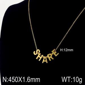 SS Gold-Plating Necklace - KN90426-Z