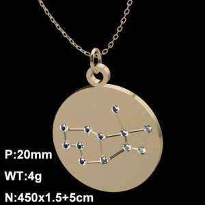 Stainless Steel Stone Necklace - KN90686-Z