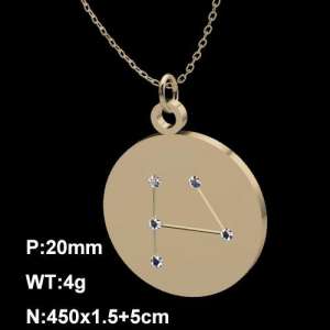Stainless Steel Stone Necklace - KN90687-Z
