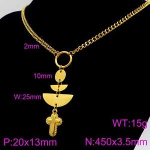 SS Gold-Plating Necklace - KN91454-Z