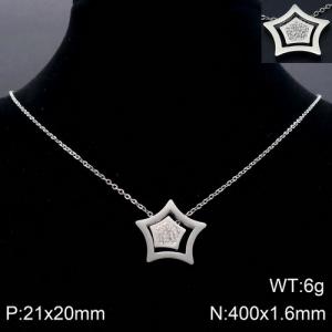 Stainless Steel Stone Necklace - KN91679-KFC