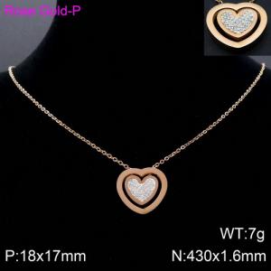 Stainless Steel Stone Necklace - KN91685-KFC