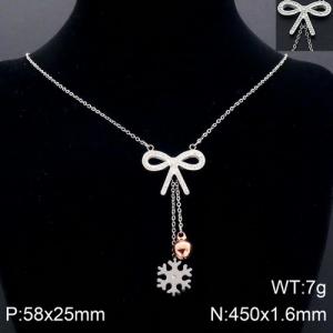 Stainless Steel Stone Necklace - KN91688-KFC
