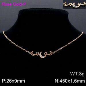 Stainless Steel Stone Necklace - KN91693-KFC